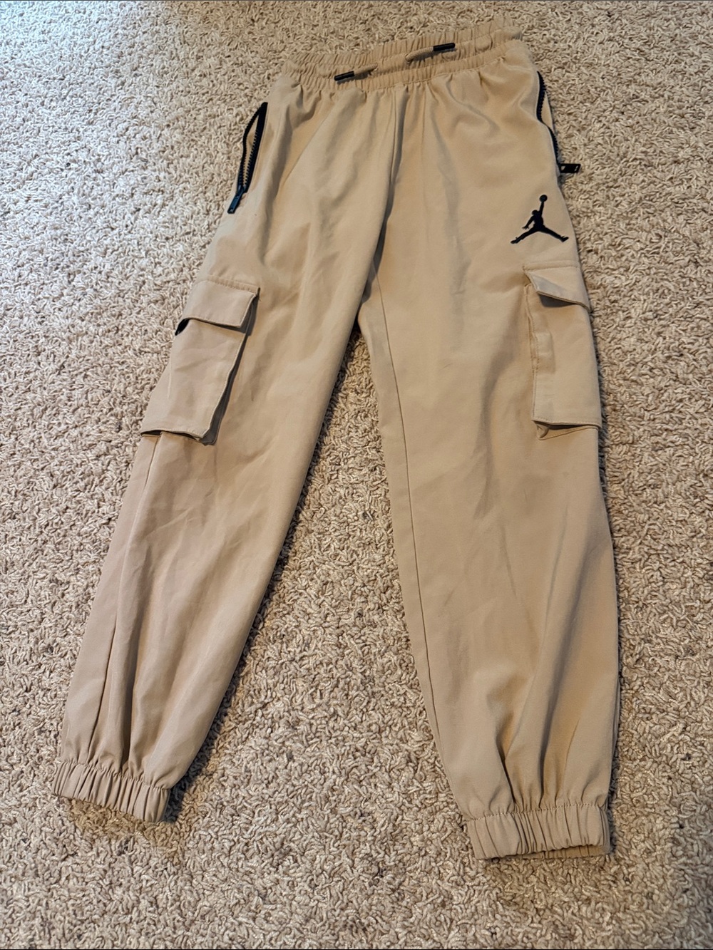 Jordan Tan Cargo Joggers with Black Jumpman